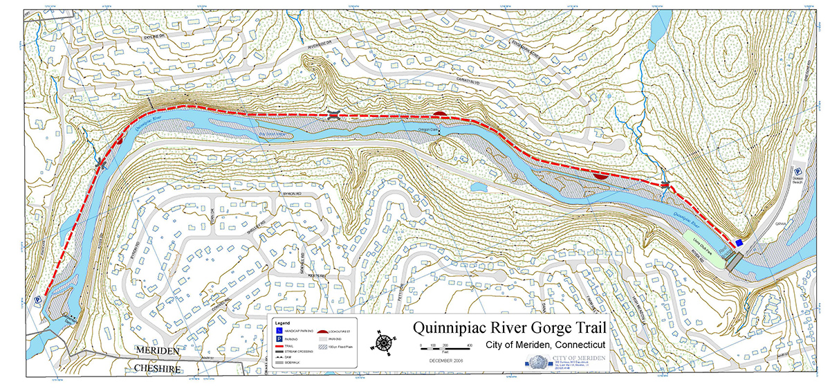 Map of the Quinnipiac River Gorge Trail
